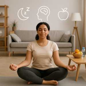 Pessoa praticando hábitos de saúde e bem-estar pós-pandemia